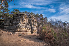 Čertovy Hlavy (English: The Devil's Heads) Is A Pair Of In Situ Rock Sculptures Near Želízy In The Central Bohemian Region Of The Czech Republic, Created By Václav Levý.