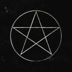 Wall Mural - pentacle isolated on dark background. magic vector decorative elements