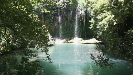 Wall Mural - kursunlu falls falling in a lake with turquoise water