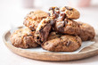 © azurita - chocolate chunk cookies stuffed with melted caramel