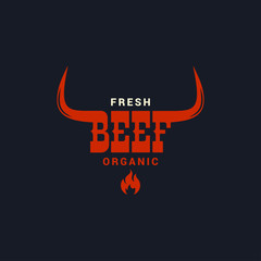 Wall Mural - Beef bull logo. Steak grilled and bbq meats logo