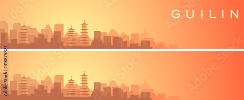 Fotomural Guilin Beautiful Skyline Scenery Banner