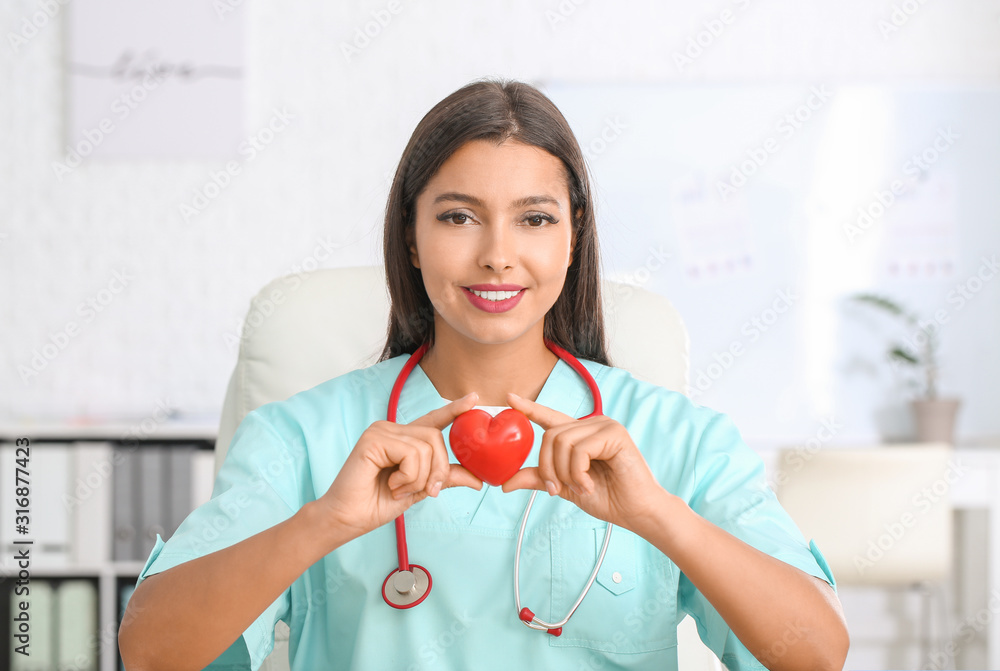 Female cardiologist in modern clinic