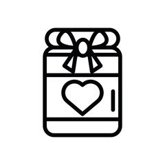 Poster - gift box present with heart love