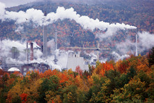 Paper Mill In Autumn Setting