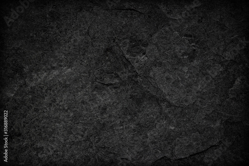 Fotomural Dark grey black slate background or texture.