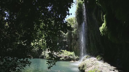 Wall Mural - The famous Kursunlu Falls and a lake with turquoise water