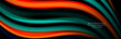 © antishock - Silk and smooth flow wave poster design. Color waves, liquid style lines and shapes in black color background