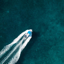 Aerial Photography Of A Boat In The Caribbean Sea
