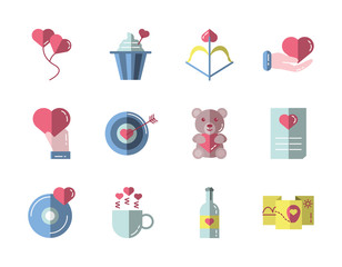 Poster - bundle of valentines day set icons