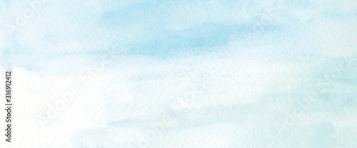 Cuadros en Lienzo Blue and green watercolor background, art abstract surface watercolour painting