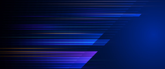 Leinwandbilder - Illustration of light ray, stripe line with blue light, speed motion background. Vector design abstract, science, futuristic, energy, modern digital technology concept for wallpaper, banner background