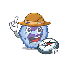 Sticker - Basophil cell stylized Explorer having a compass