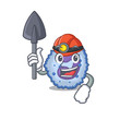 Cool clever Miner basophil cell cartoon character design