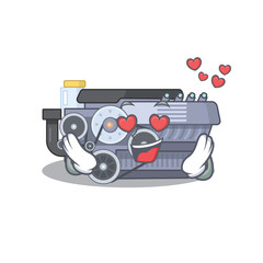 Wall Mural - falling in love cute combustion engine cartoon character design