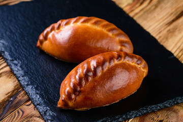 Canvas Print - homemade pies on rustic background