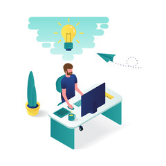 Wall Mural - graphic design flat 3d isometric illustration. perfect for website illustration or apps.
