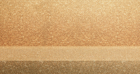 Aufkleber - gold glitter texture table product display background.3d perspective studio photography stand.banner mockup space for showcase product.retro countertop backdrop.buseiness presentation bg