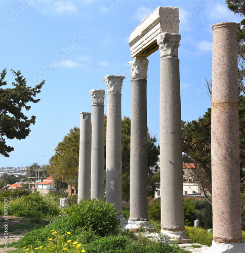  Plakaty kolumny   dlugi-rzad-z-rzymskimi-kolumnadami-w-byblos