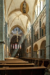 Wall Mural - Vertical shot of the interior of the Munster church in Roermond, the Netherlands