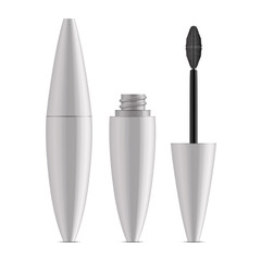 Canvas Print - Realistic Detailed 3d White Blank Tube with Mascara Template Mockup Set. Vector