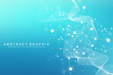 Wall Mural - big genomic data visualization. dna helix, dna strand, dna test. crispr cas9 - genetic engineering. 
