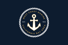 Sailor Logo Template With Rope And Anchor