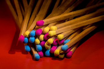 matches on black background