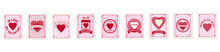 Set Valentine S Day Postage Stamps, Collection For Postcard, Mail Envelope