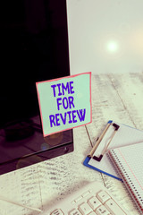 Wall Mural - handwriting text time for review. conceptual photo evaluation feedback moment perforanalysisce rate 