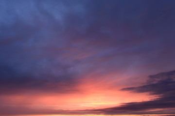 Wall Mural - Bright palette of colors of the twilight sky at sunset