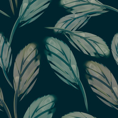 Leaves Seamless Pattern. Artistic Background.