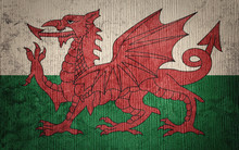 Grunge Welsh Flag. Welsh Flag With Grunge Texture.