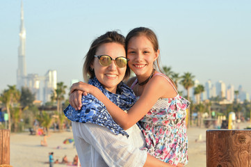 Portrait of a happy mother with daughter