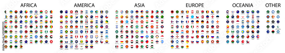 Flag of world. Vector icons - obrazy, fototapety, plakaty 