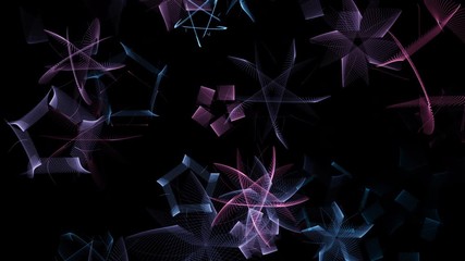 Wall Mural - slowly moving abstract geometric shapes appear to transform then fade to black