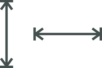 height and width icon, area or size, dimension icon