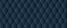 Simple Upholstery Quilted Background. Dark Blue Leather Texture Sofa Backdrop.