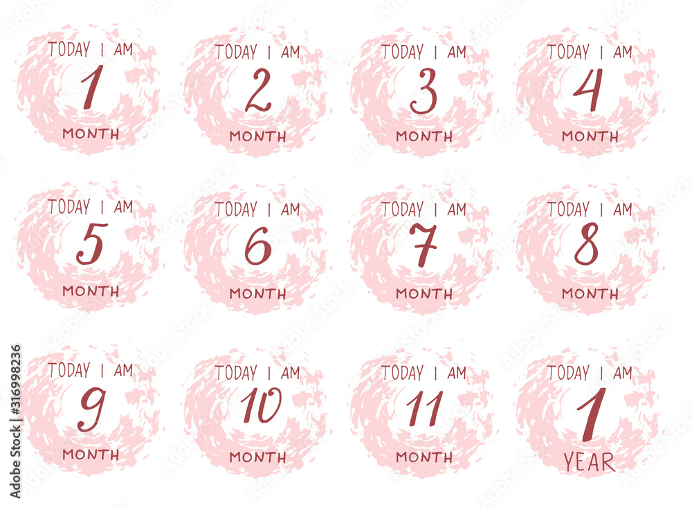 Cute Baby milestone cards. Can use for monthly baby picture Cards and ...