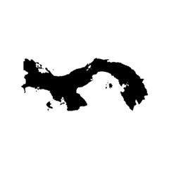 Wall Mural - panama map vector, isolated on white background. black map template, flat earth. simplified, general