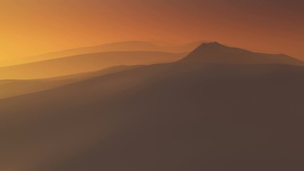 flying over endless desert landscape with sandy dunes seamlessly repeating video loop