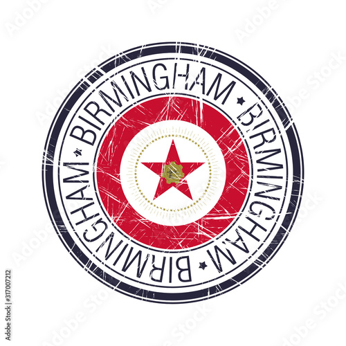 Fototapeta na szkło City of Birmingham, Alabama vector stamp