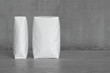 White sacks on the concrete floor. 3d render
