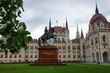 Hungarian Parliament and horsman statue