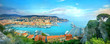 Panoramic view of Nice Old Port. Nice, France, Cote d'Azur, French Riviera