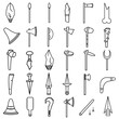 © egorvector - primitive weapon line icon set