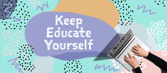 Keep educate yourself with person using a laptop computer
