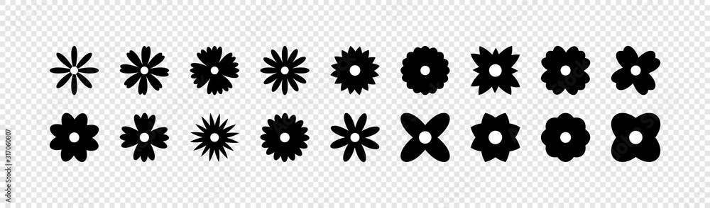 Flowers vector icons. Flower icon. Flowers isolated on transparent background. Flowers in modern simple flat style. Eps10 - obrazy, fototapety, plakaty 