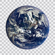 Earth in space vector. Planet earth with clouds