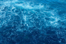Abstract Blue Ocean Water Background.Sea Waves Natural Texture.Selective Focus.